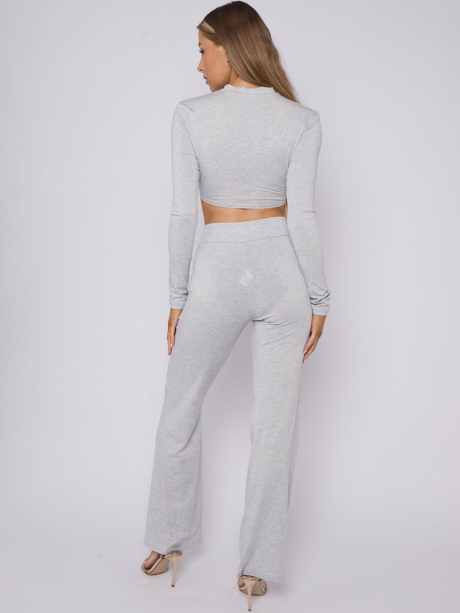 Corset Style Crop Top & Wide Leg Trouser Co-ord