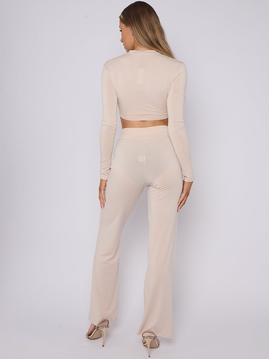 Corset Style Crop Top & Wide Leg Trouser Co-ord