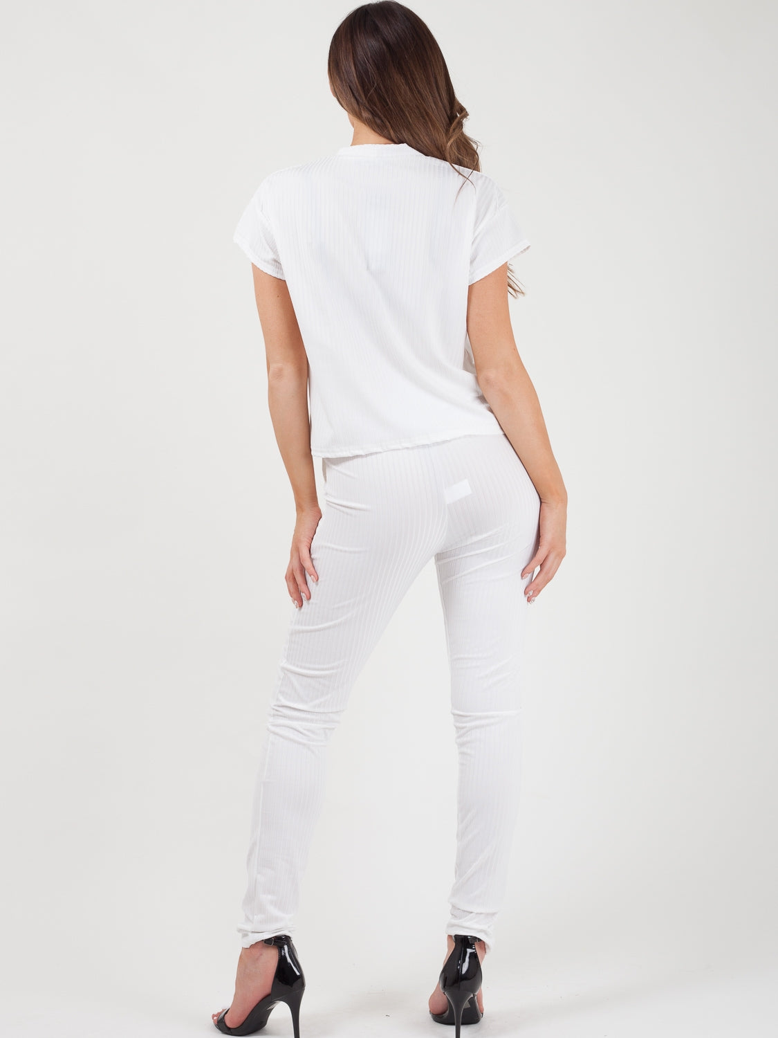 Ribbed Short Sleeve Boxy Loungewear Co-ord