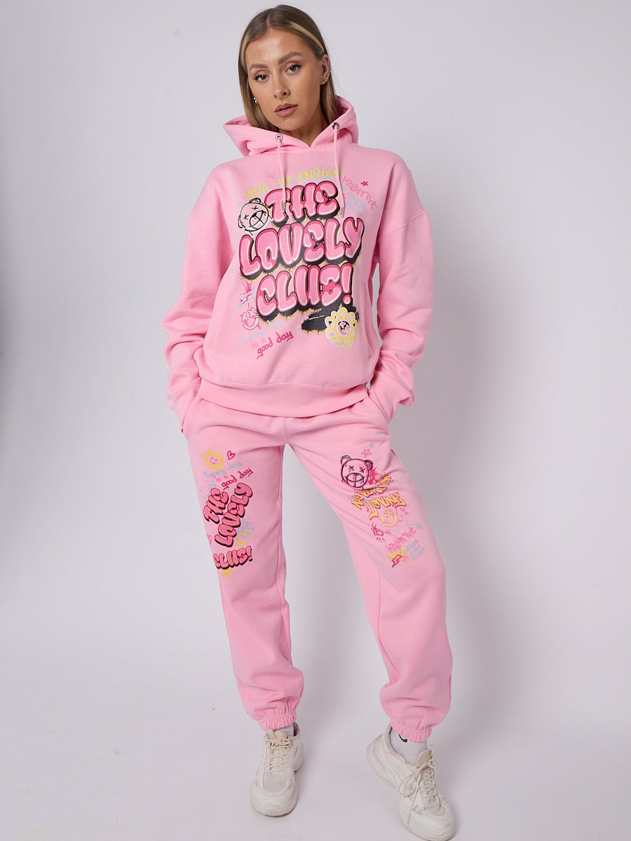 The Lovely Club Slogan Fleece Co-ord
