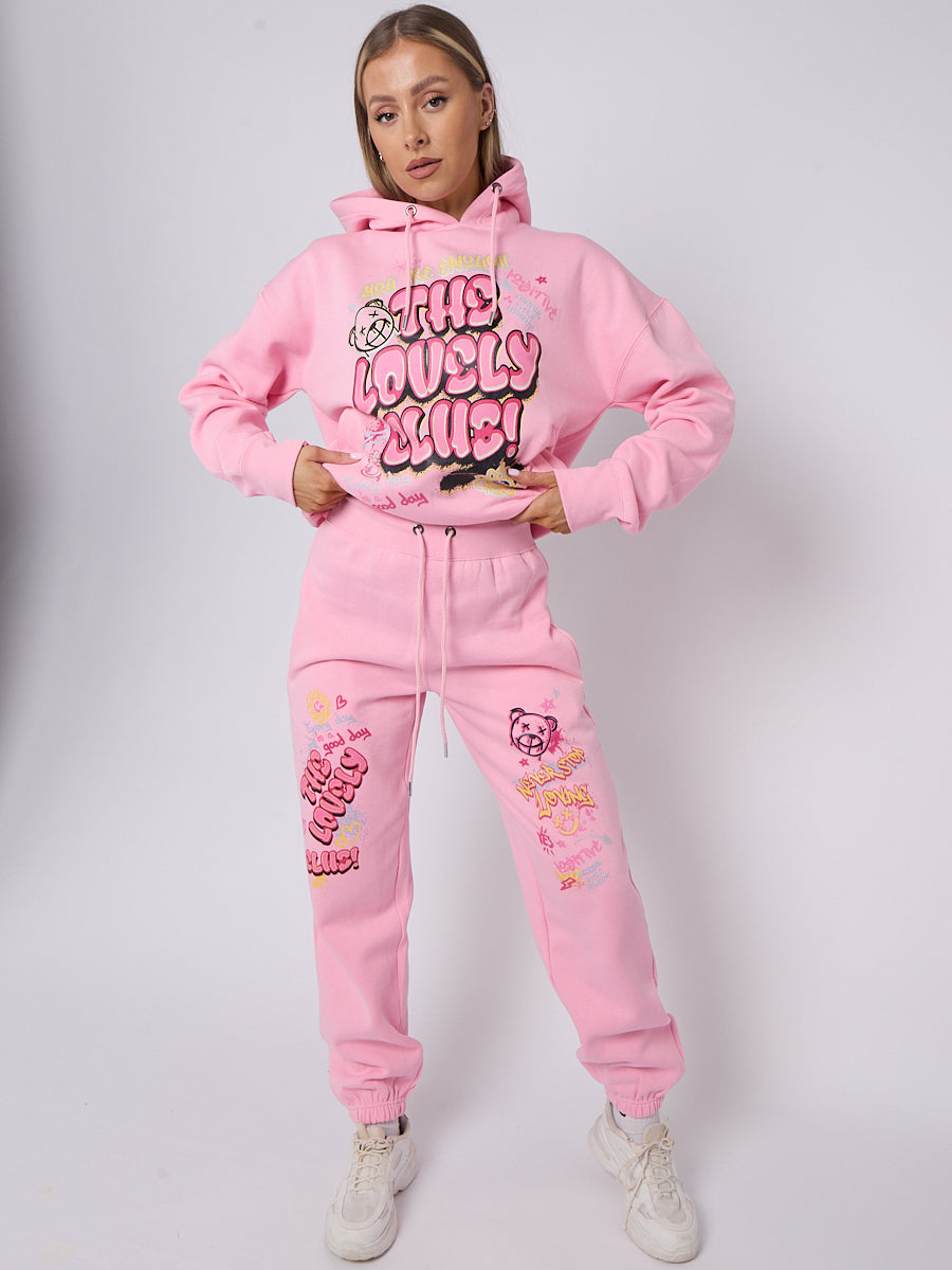 The Lovely Club Slogan Fleece Co-ord