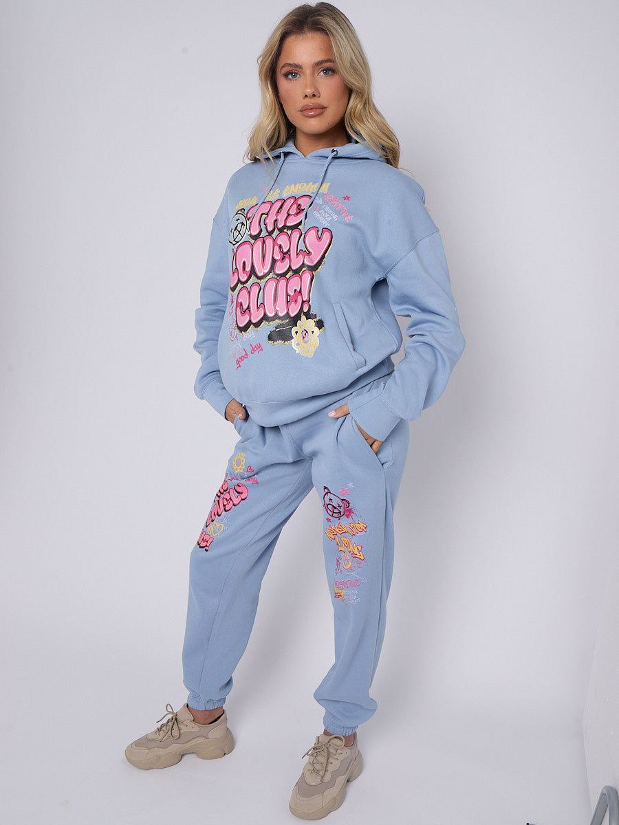 The Lovely Club Slogan Fleece Co-ord