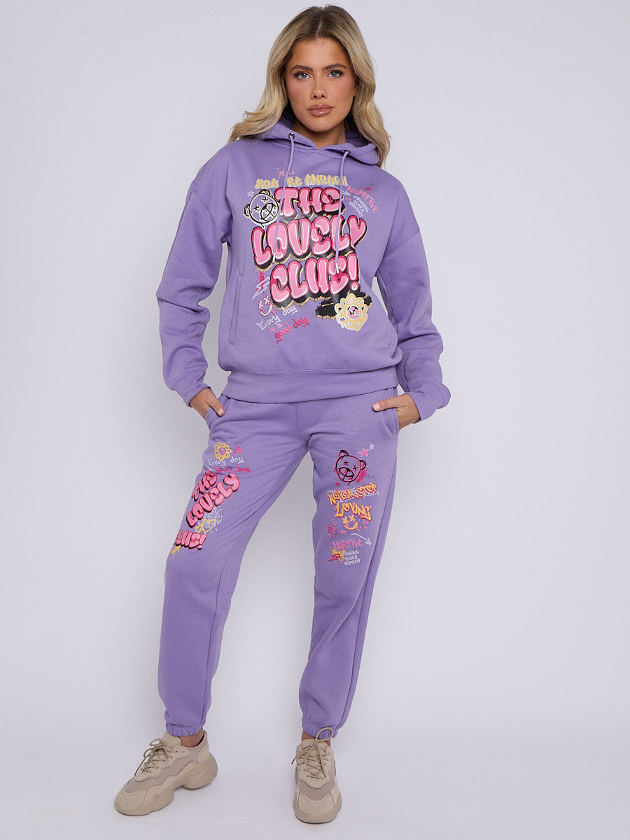 The Lovely Club Slogan Fleece Co-ord