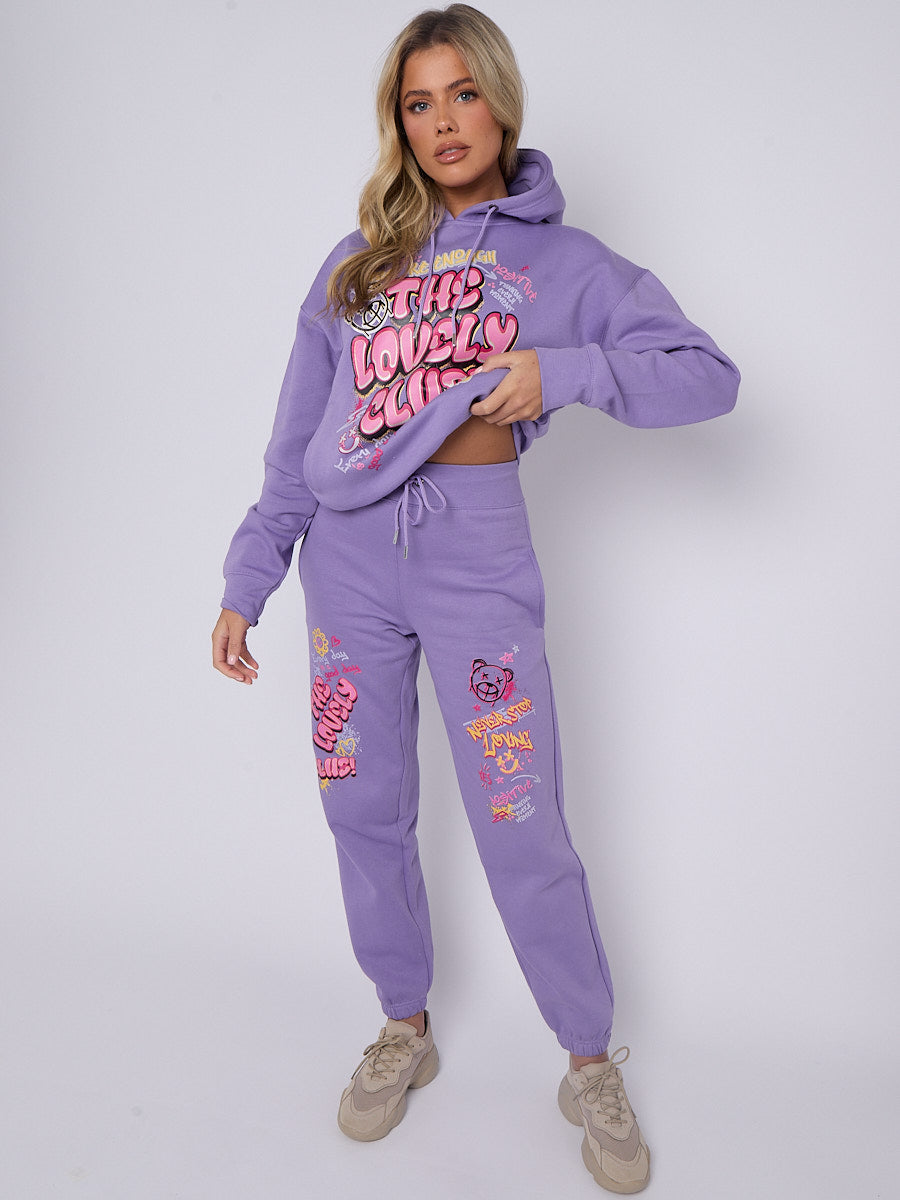 The Lovely Club Slogan Fleece Co-ord