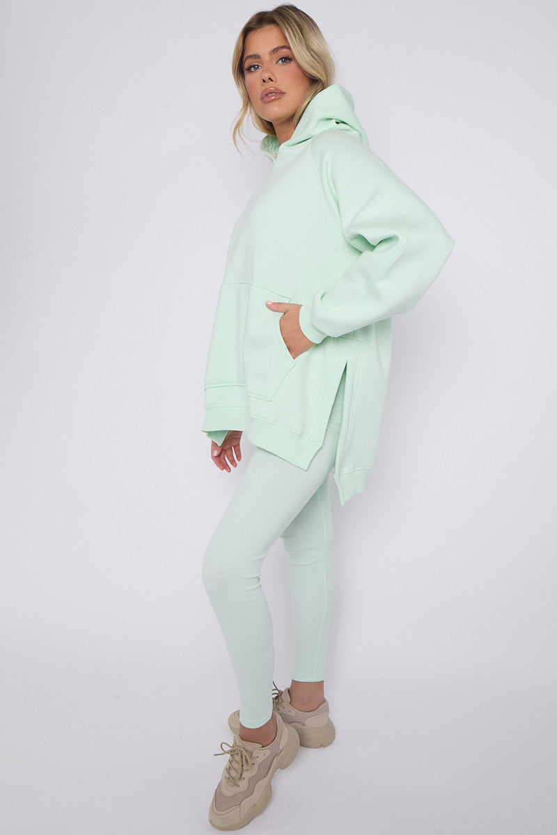 Oversized Split Sides Hoodie & Ribbed Leggings Co-ord