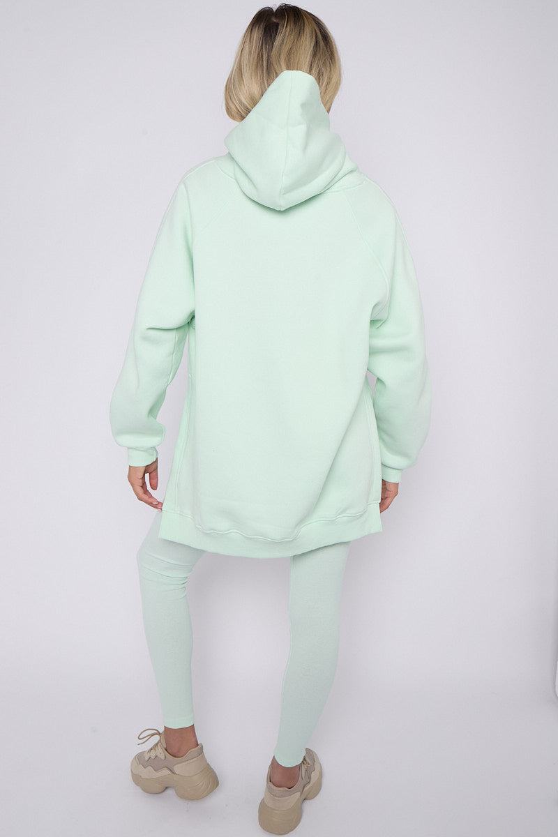 Oversized Split Sides Hoodie & Ribbed Leggings Co-ord