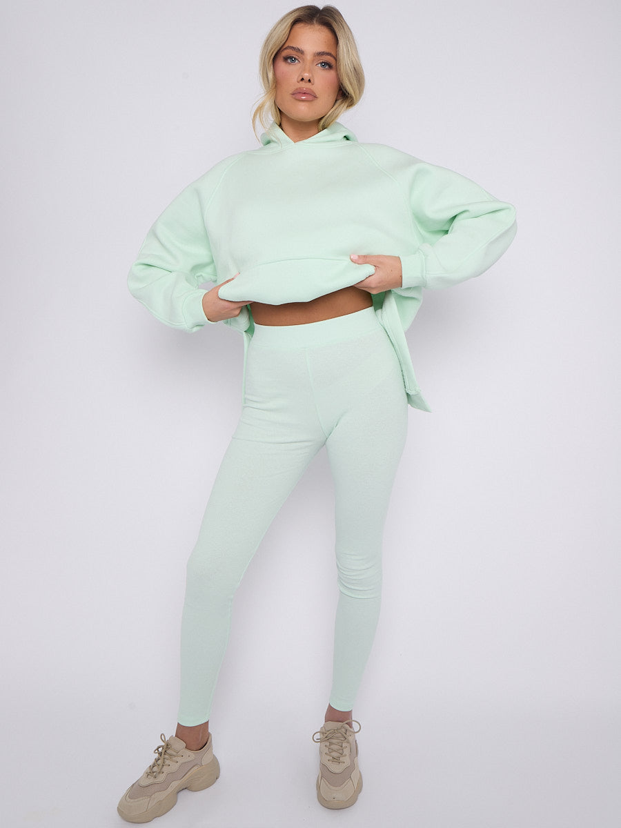 Oversized Split Sides Hoodie & Ribbed Leggings Co-ord