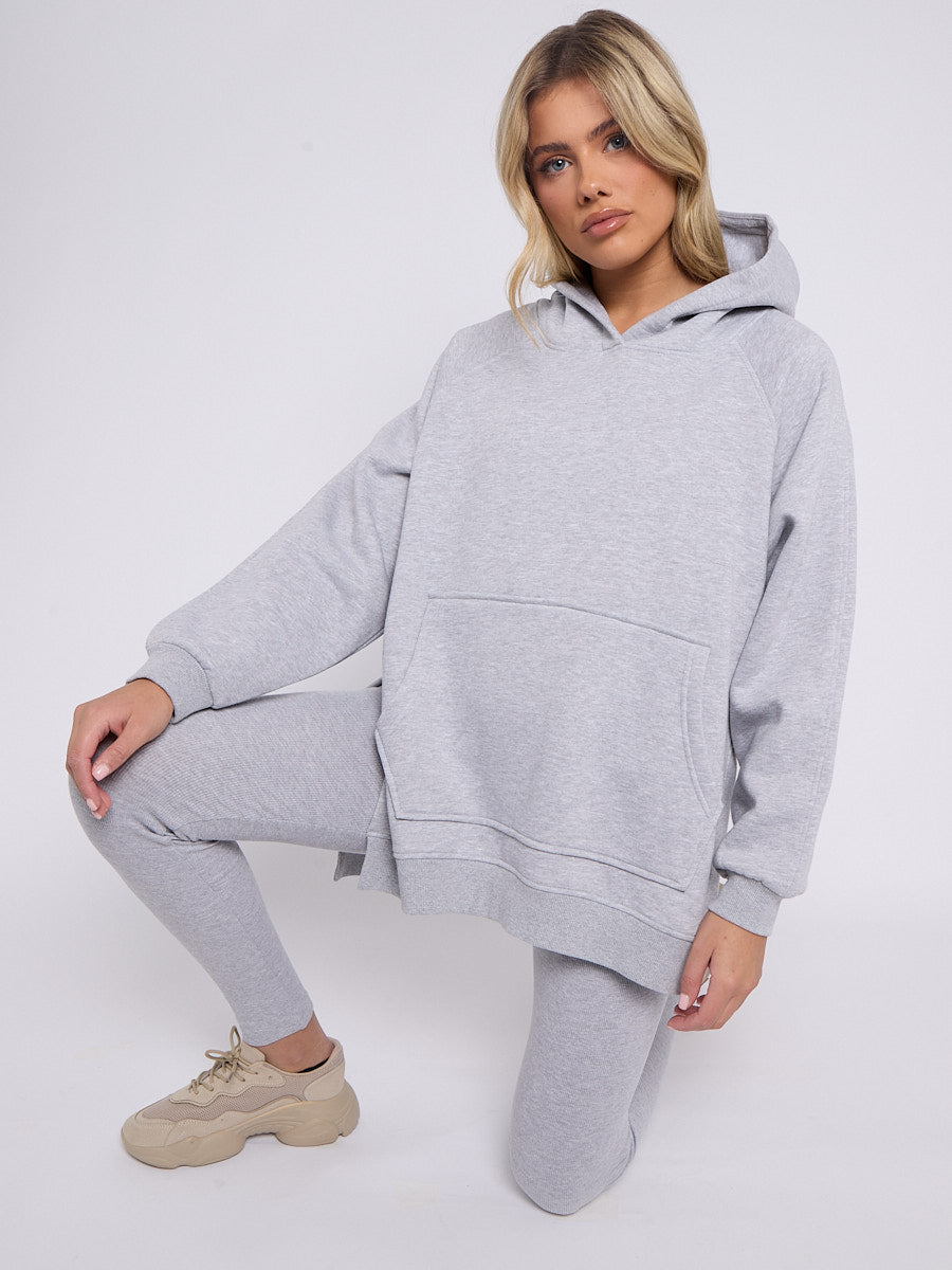 Oversized Split Sides Hoodie & Ribbed Leggings Co-ord