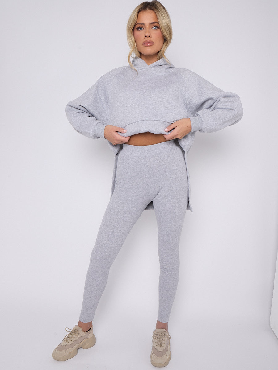 Oversized Split Sides Hoodie & Ribbed Leggings Co-ord