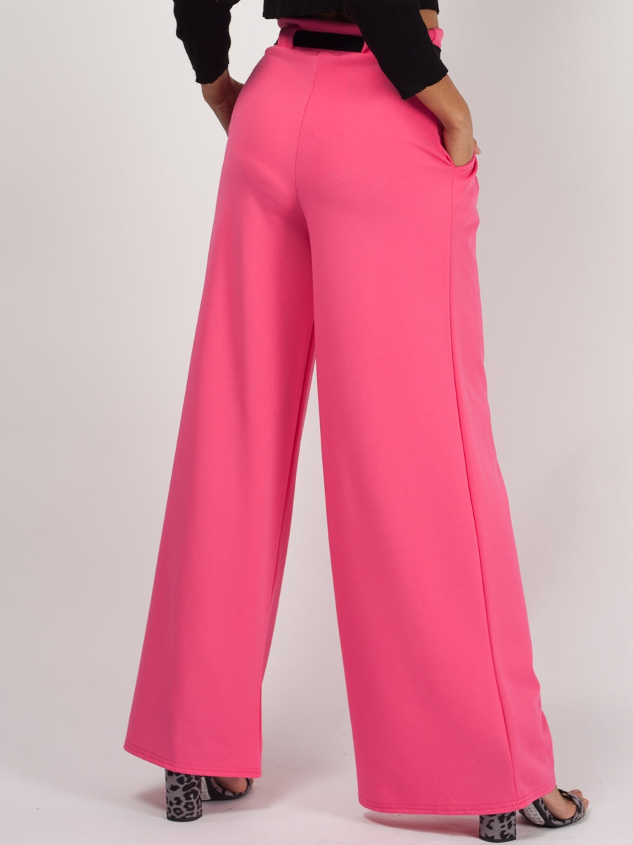 Buckle Belt High Waist Trousers
