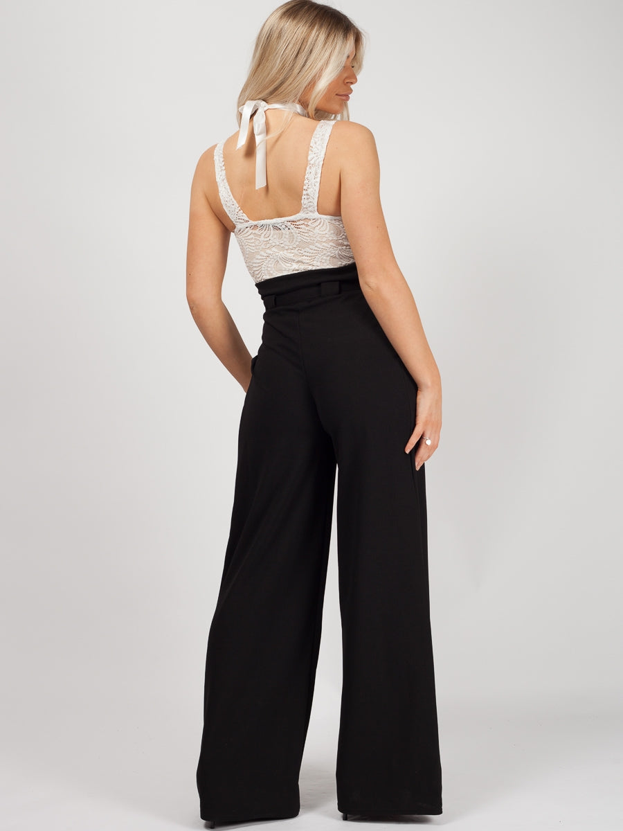 Buckle Belt High Waist Trousers