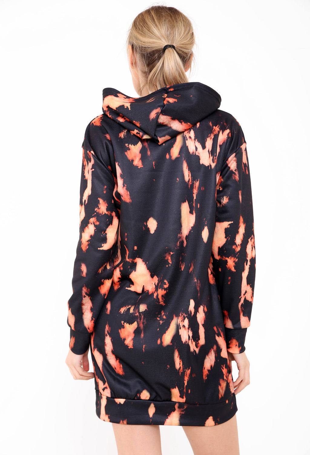 Army Print Oversized Hooded Jumper Dress