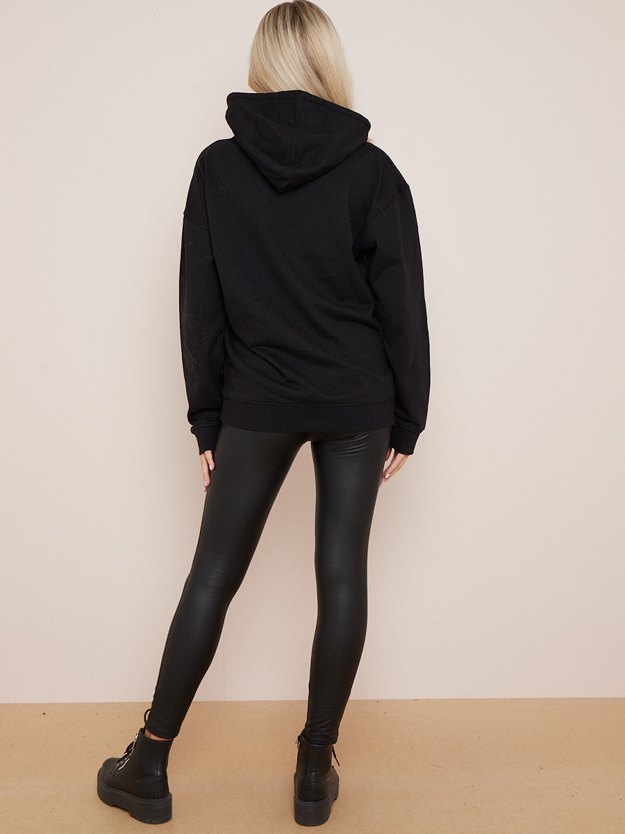 Stay Tranquil Graphic Print Hoodie