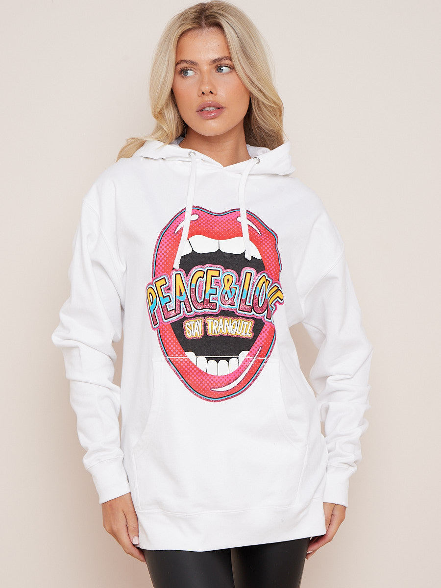 Stay Tranquil Graphic Print Hoodie