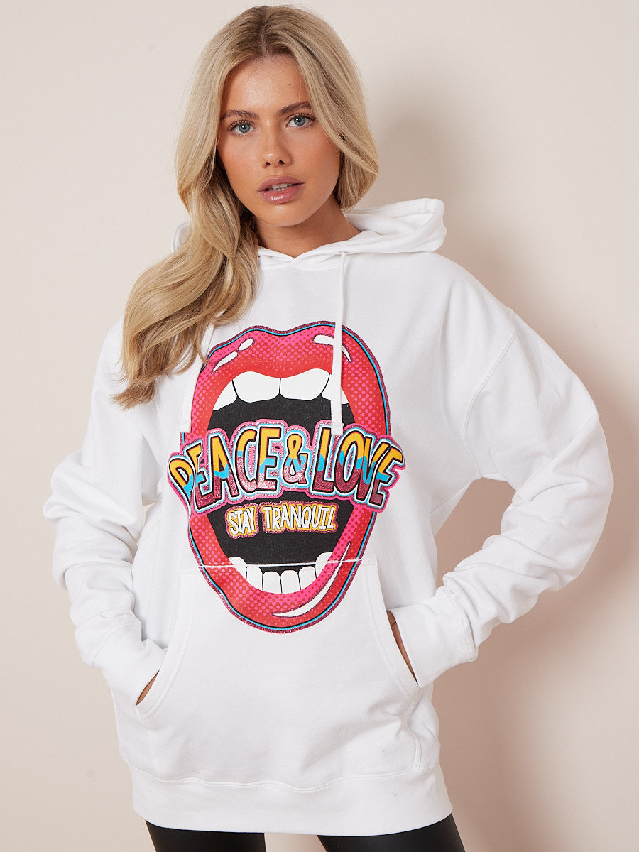 Stay Tranquil Graphic Print Hoodie
