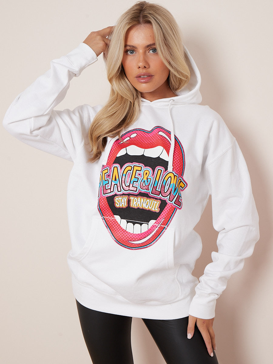 Stay Tranquil Graphic Print Hoodie