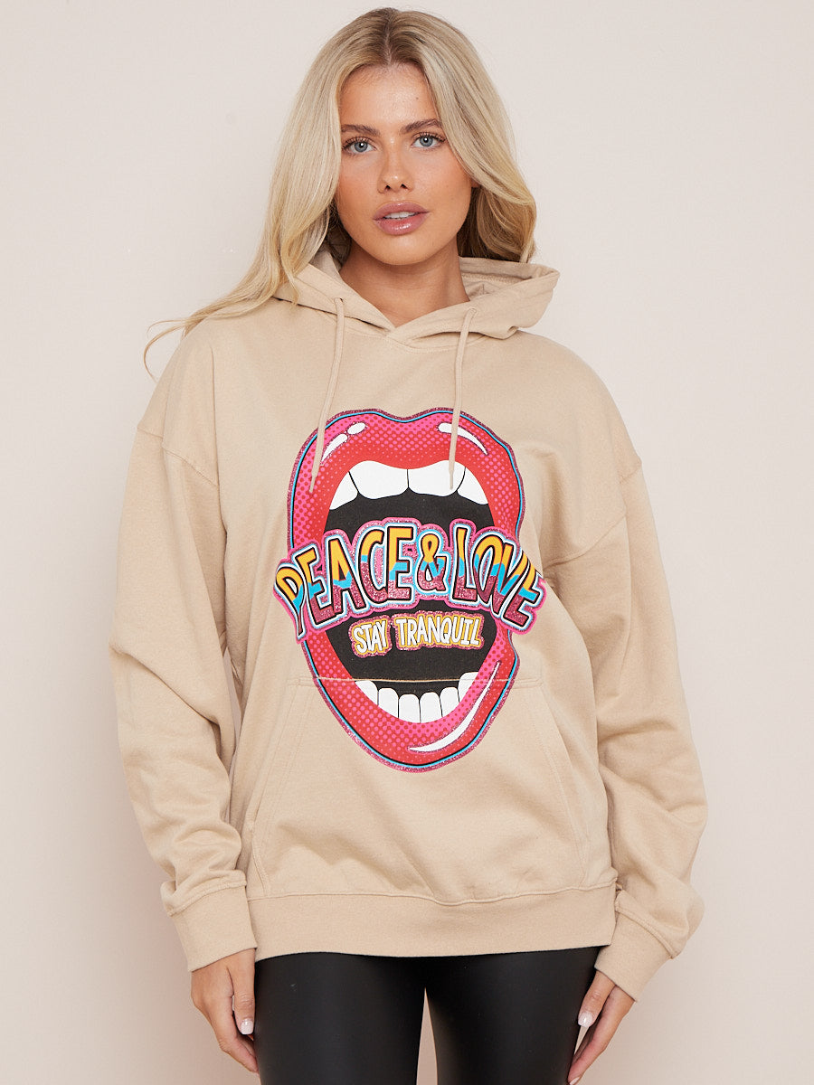 Stay Tranquil Graphic Print Hoodie