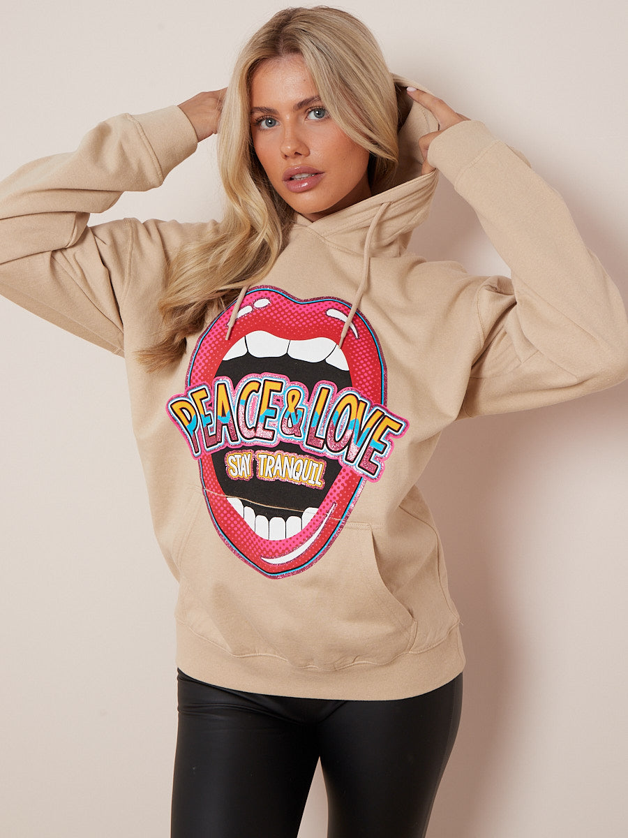 Stay Tranquil Graphic Print Hoodie