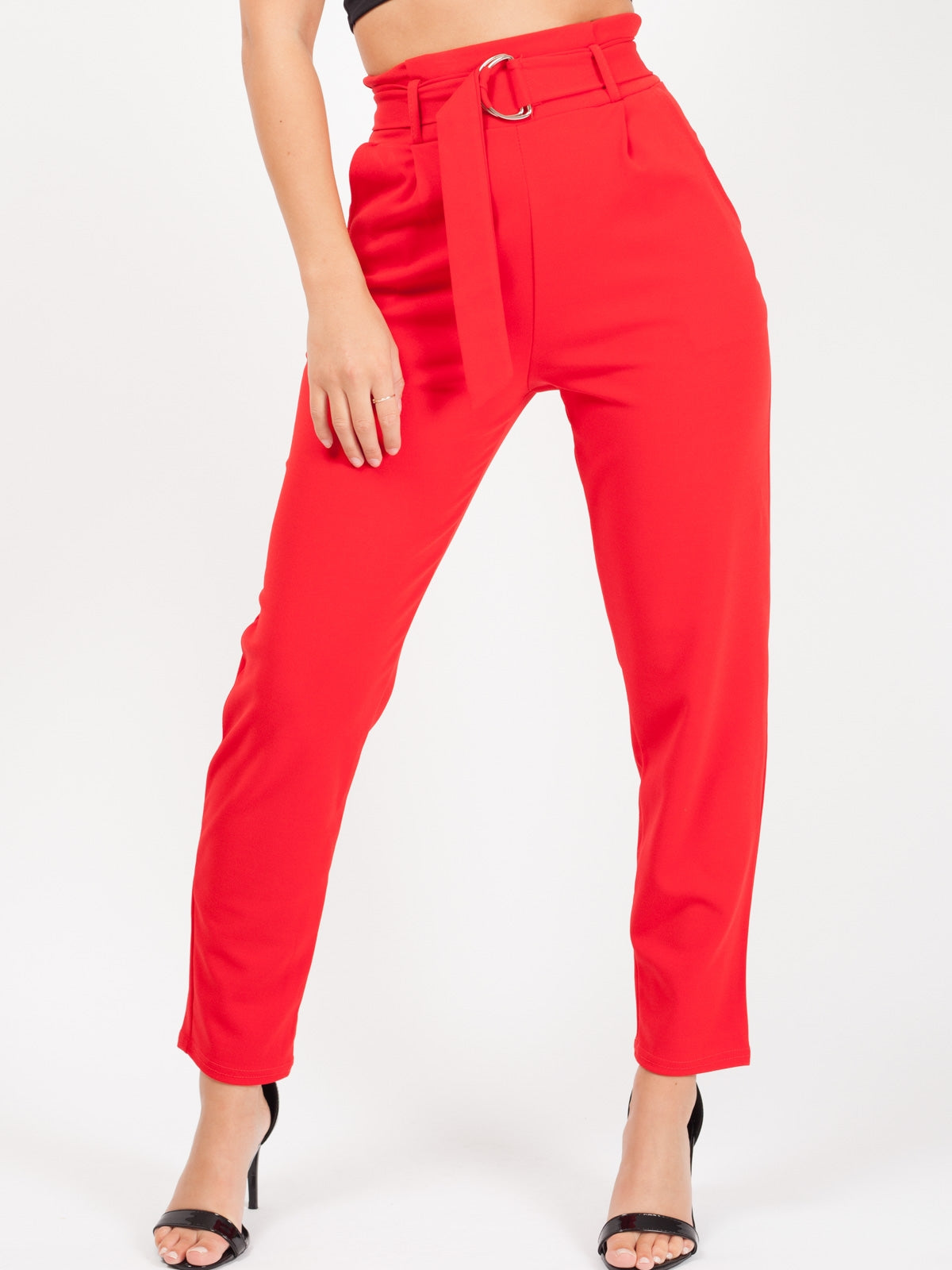 Trousers With Adjustable Buckle Belt