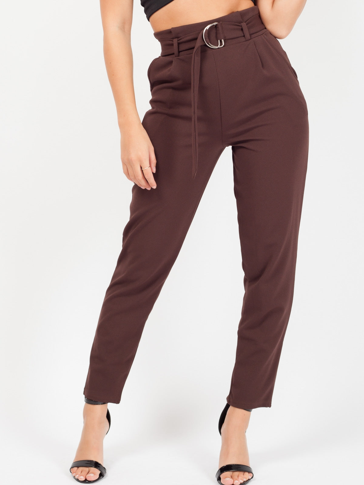 Trousers With Adjustable Buckle Belt