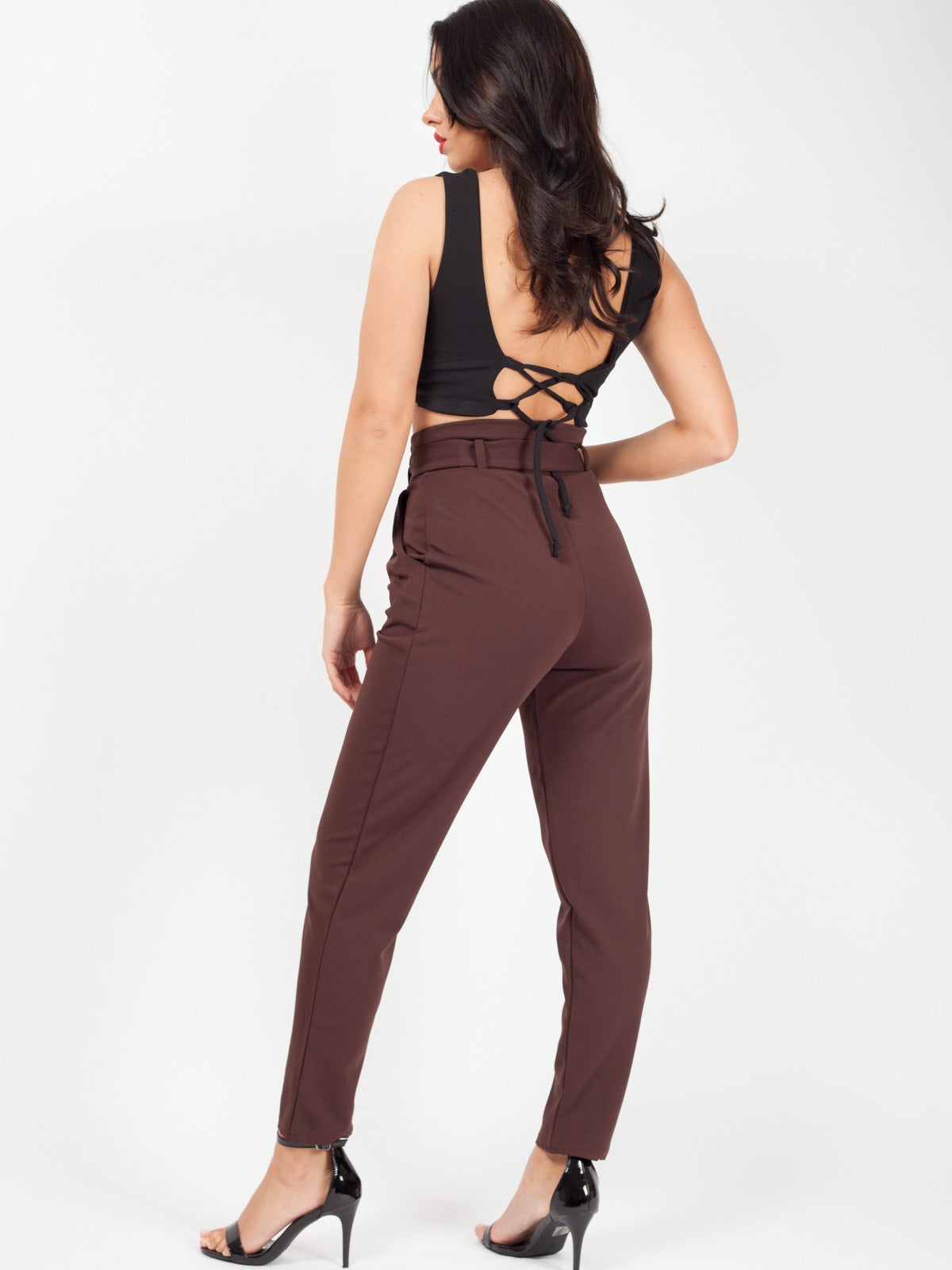 Trousers With Adjustable Buckle Belt