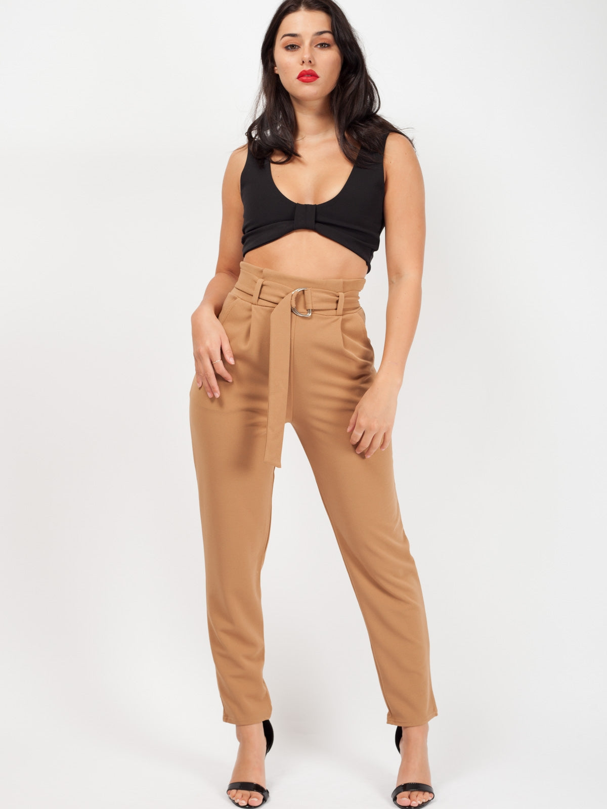 Trousers With Adjustable Buckle Belt