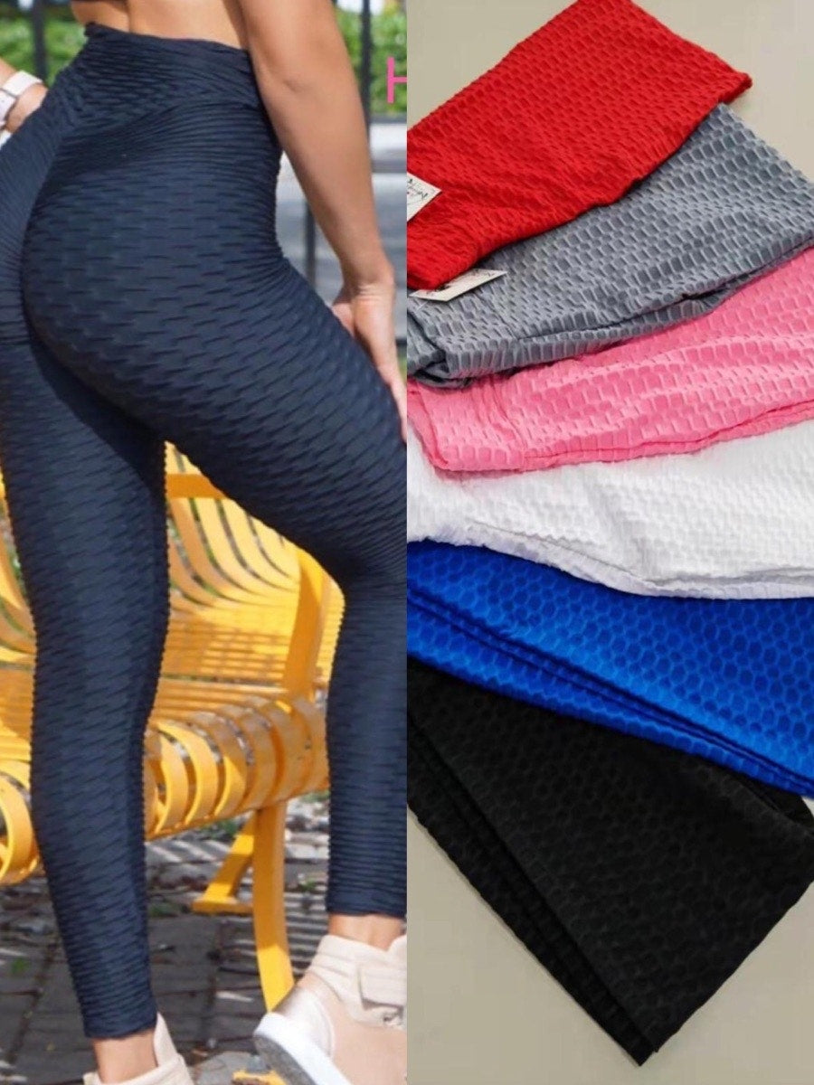 New Ruched Texture Detail Active-wear Legging Multi Pack