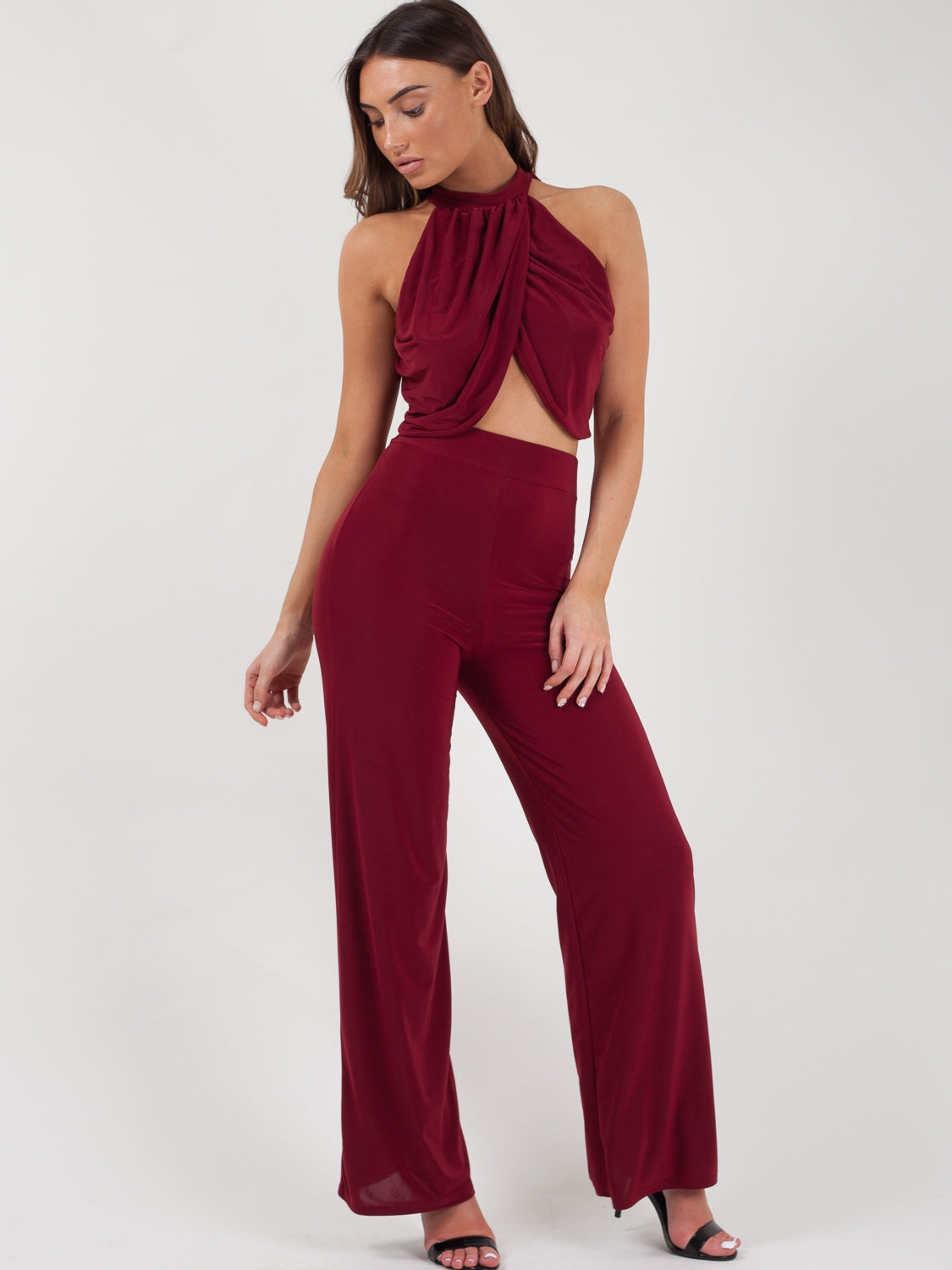 Slinky Wrap Crop Top & Trouser Co-ord