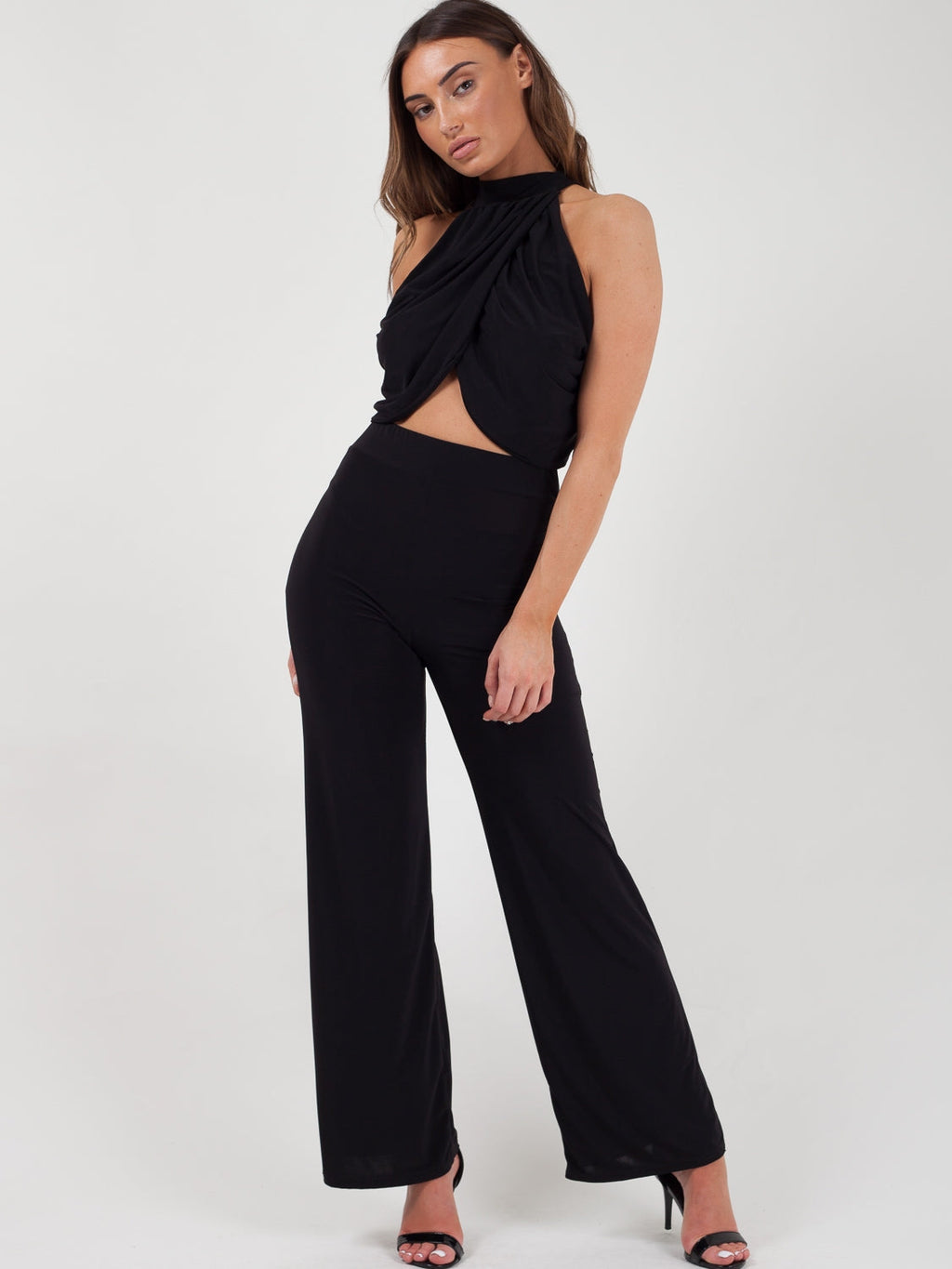Slinky Wrap Crop Top & Trouser Co-ord