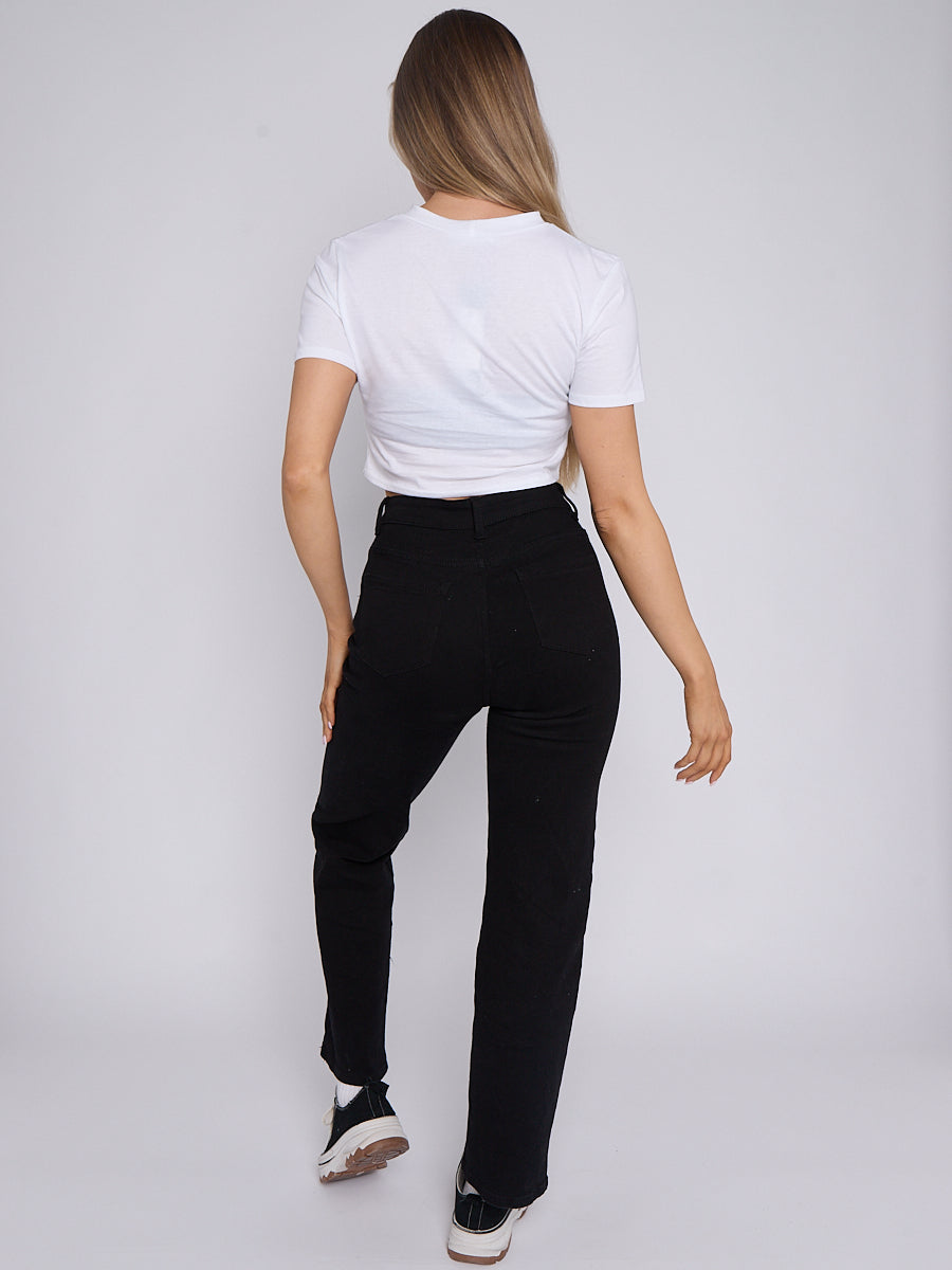 Never Regret Graphic Printed Crop Top