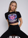 Never Regret Graphic Printed Crop Top
