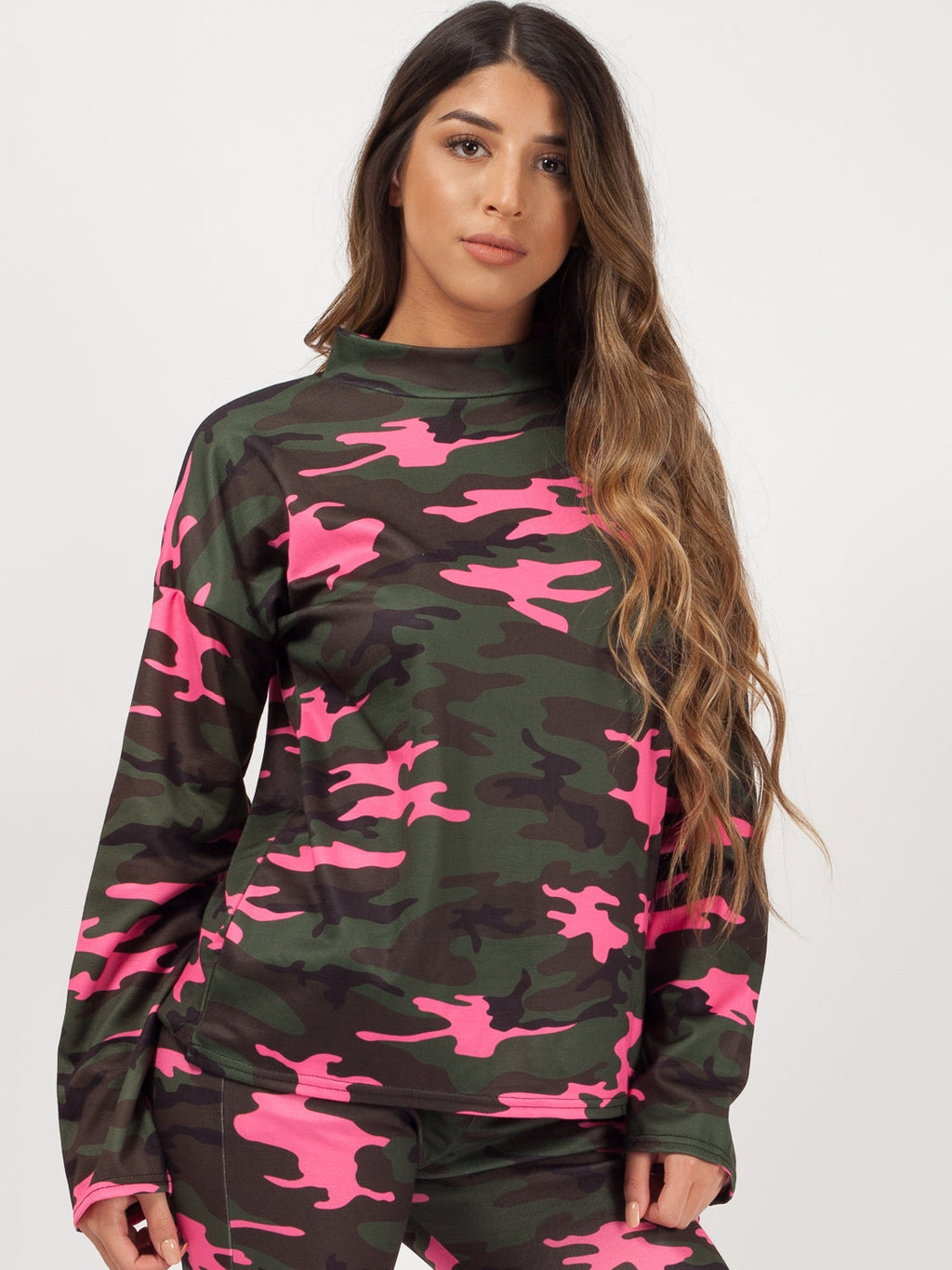 Camouflage Long Sleeves Loungewear Co-ord