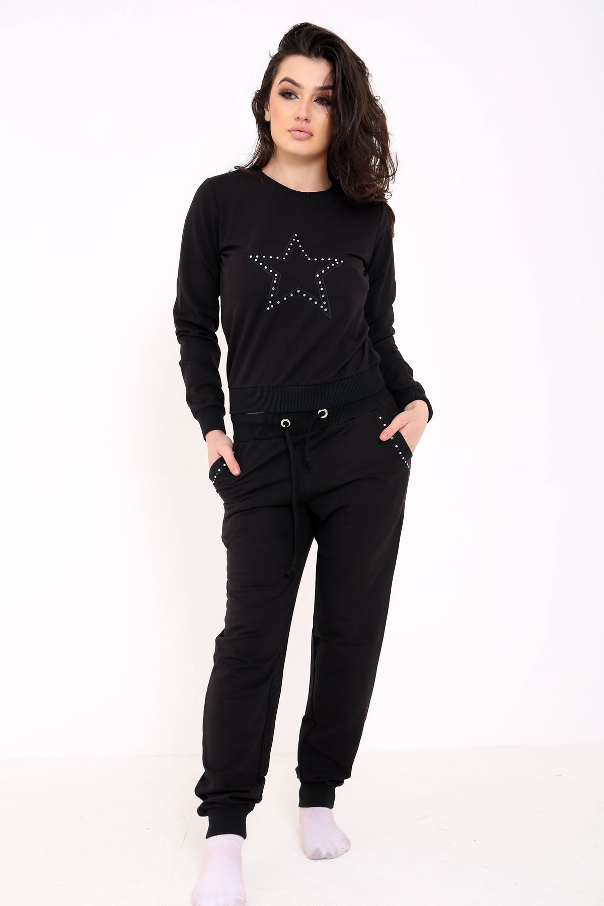 Diamante Embellished Star Loungewear Suit