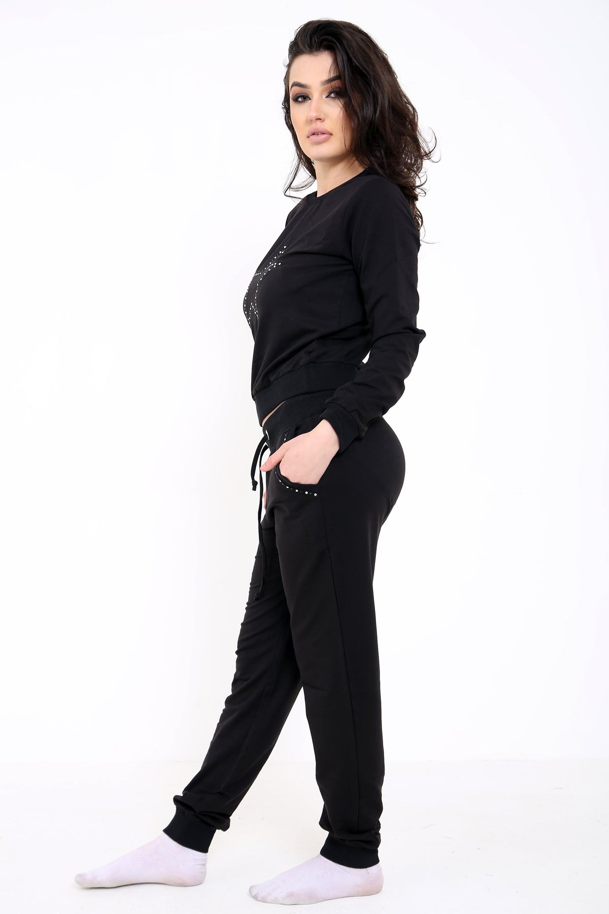 Diamante Embellished Star Loungewear Suit