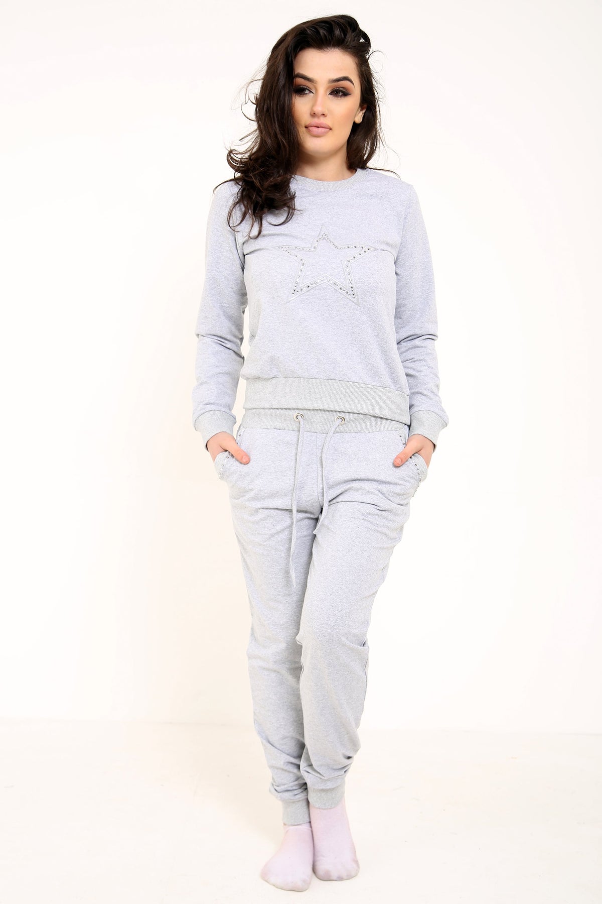 Diamante Embellished Star Loungewear Suit