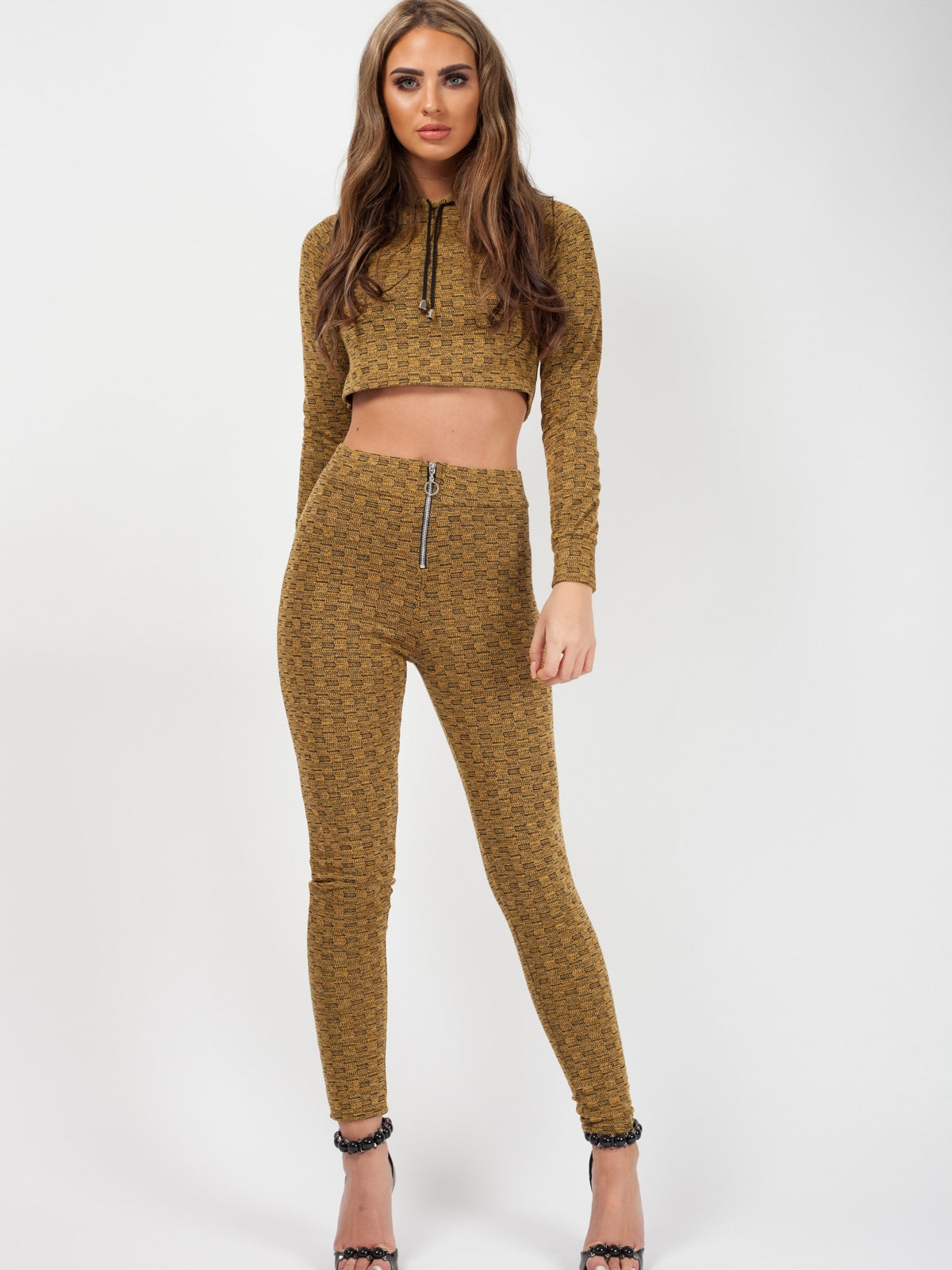 Olivia & Kady Woven Knit Crop Top & Trouser Co-ord