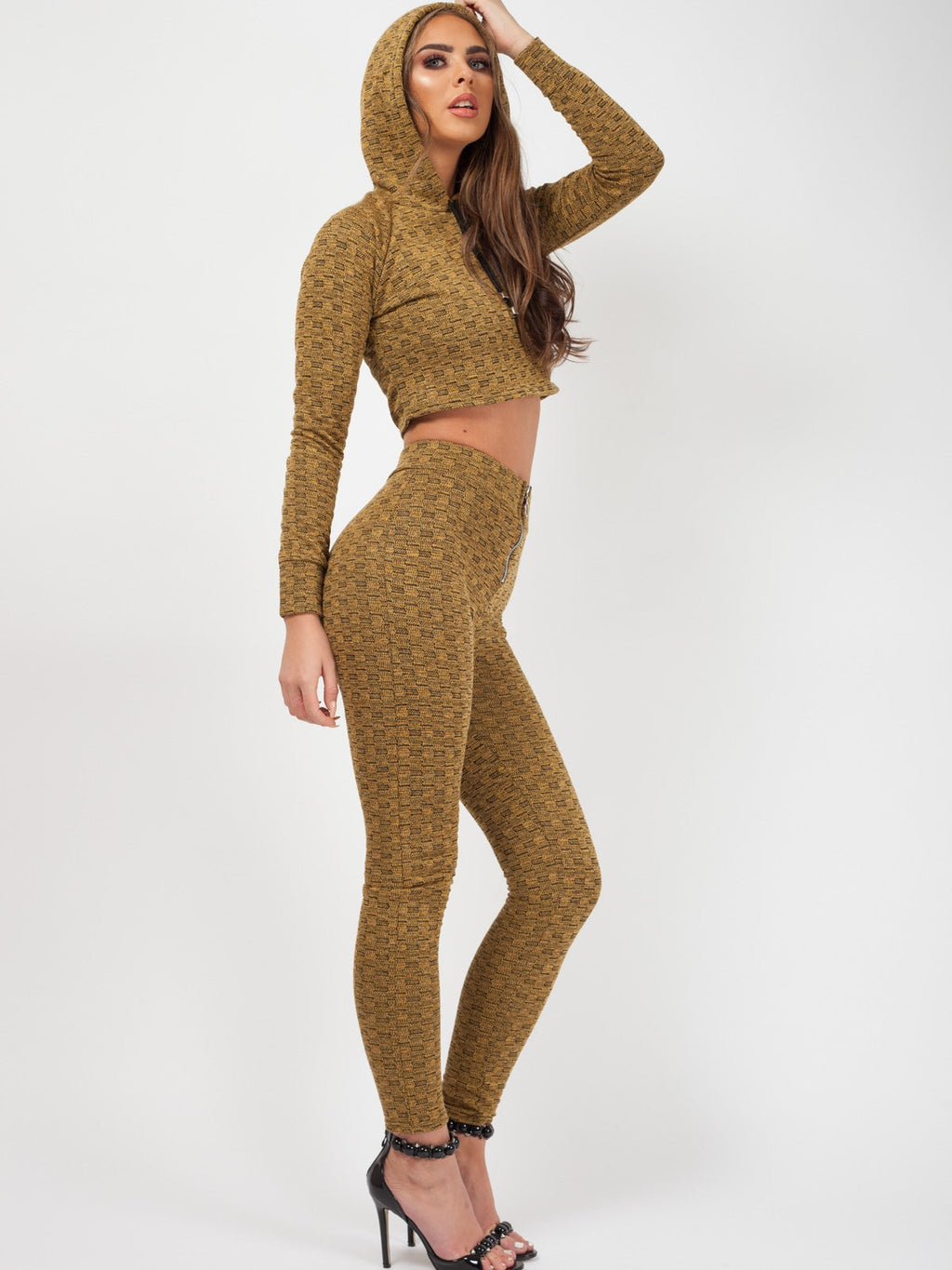 Olivia & Kady Woven Knit Crop Top & Trouser Co-ord