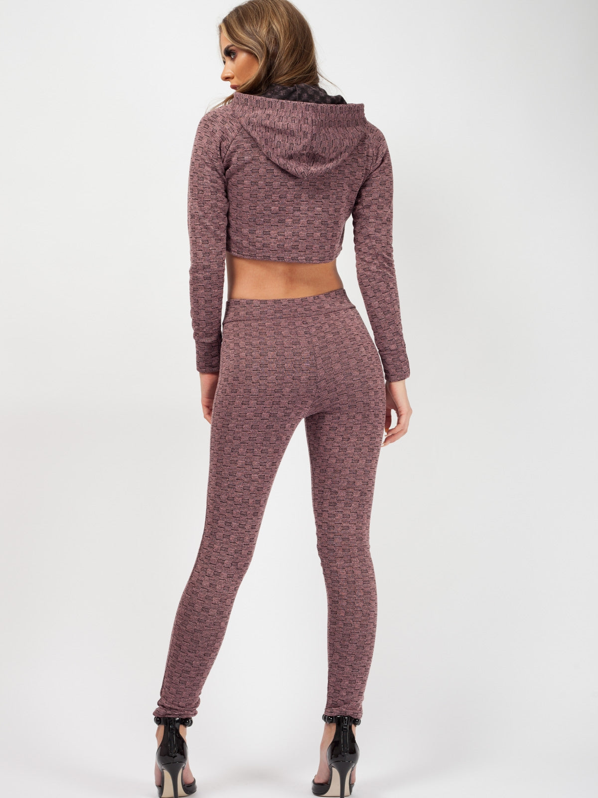 Olivia & Kady Woven Knit Crop Top & Trouser Co-ord