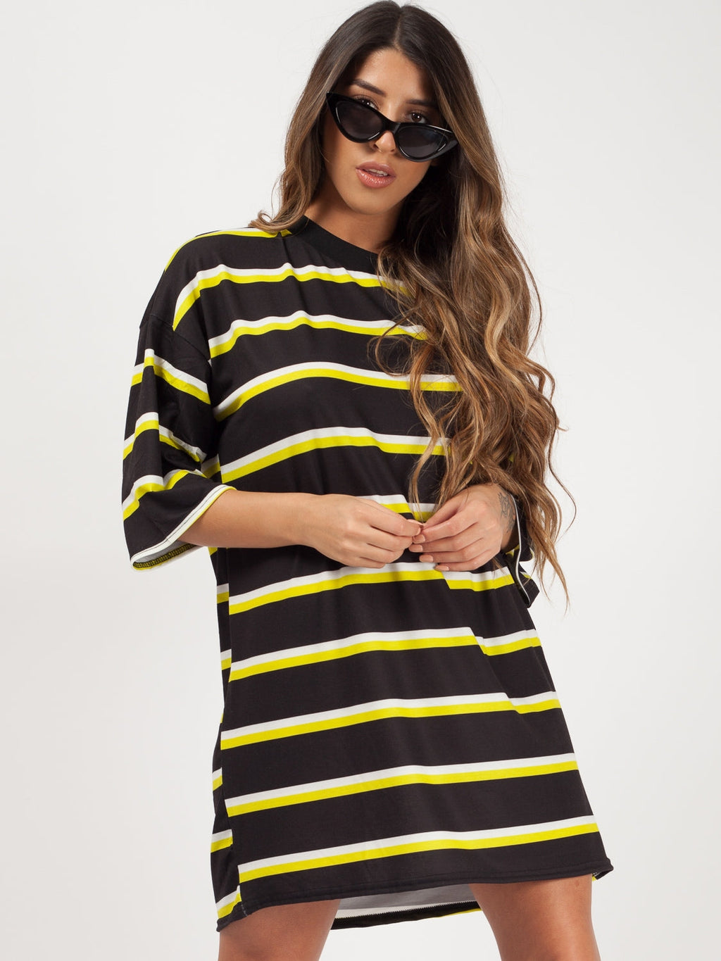 Striped Oversized Boyfriend Tunic T-Shirt