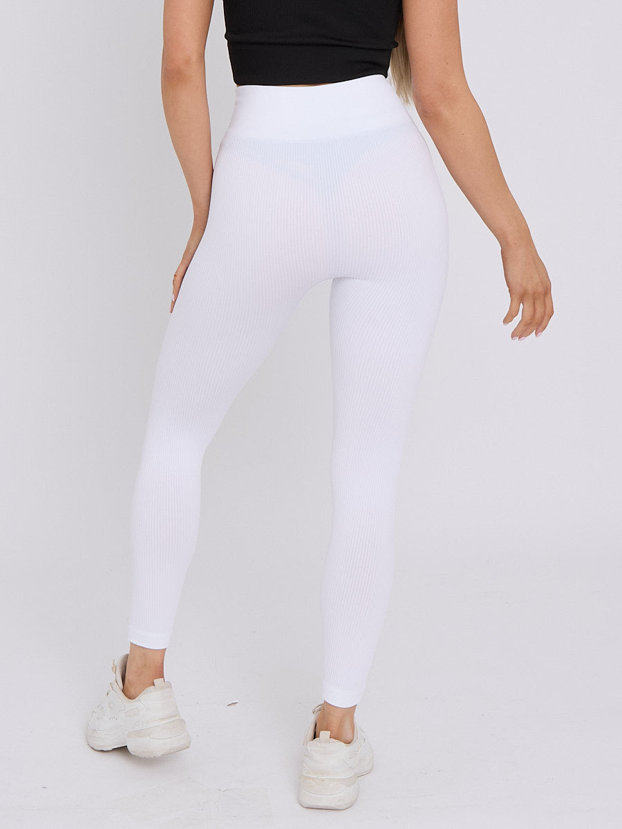New Stretchy High Waisted Ribbed Leggings
