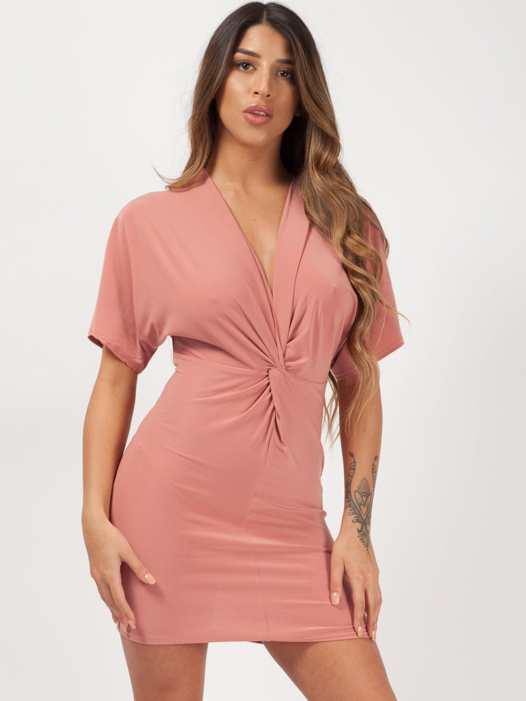 Twist Front Bodycon Dress