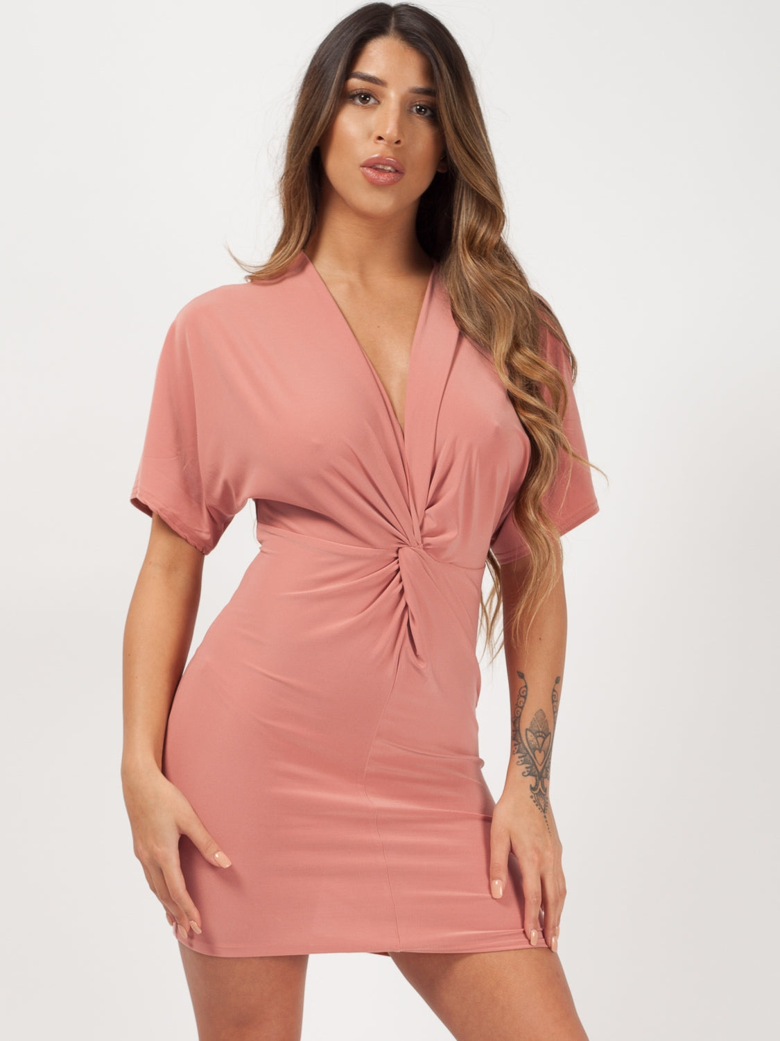 Twist Front Bodycon Dress