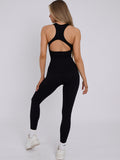 Cut Out Racer Back Ribbed Jumpsuit