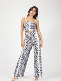 Snake Print Crop Top & Trouser Co-ord