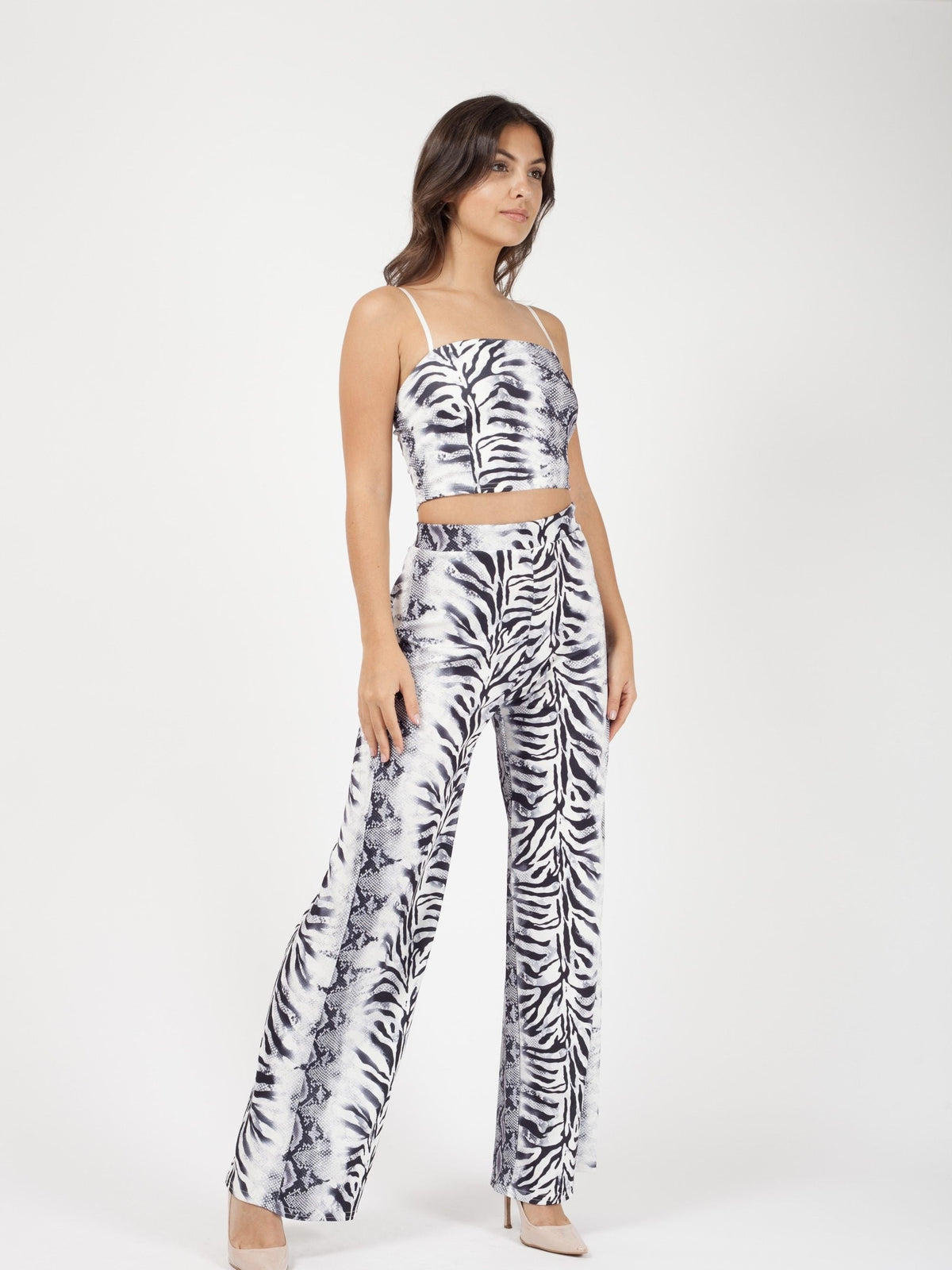 Snake Print Crop Top & Trouser Co-ord