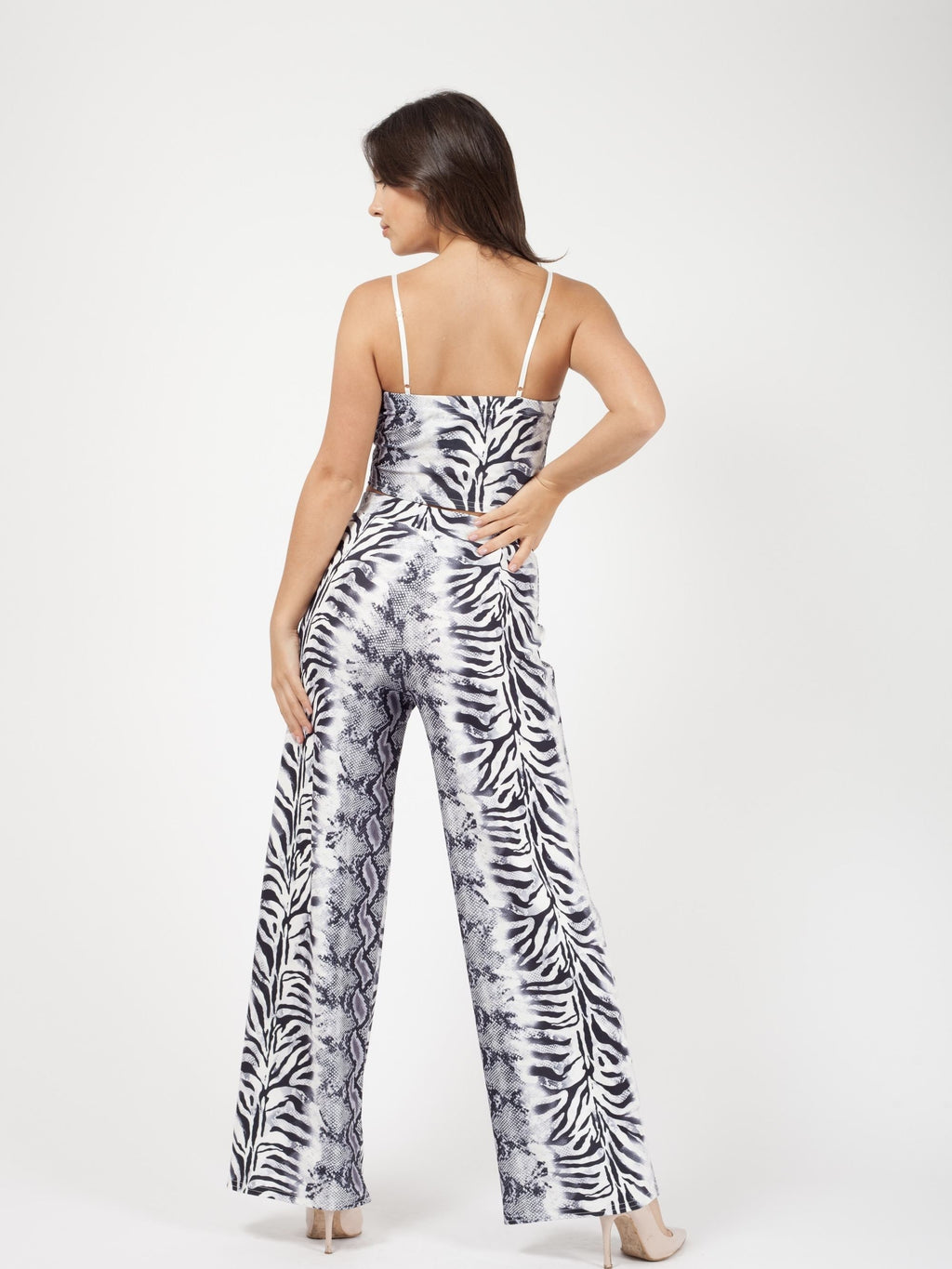 Snake Print Crop Top & Trouser Co-ord