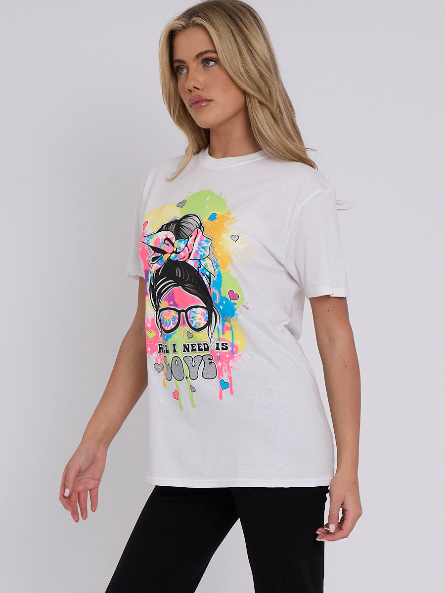All I Need Is Love Printed T-Shirt