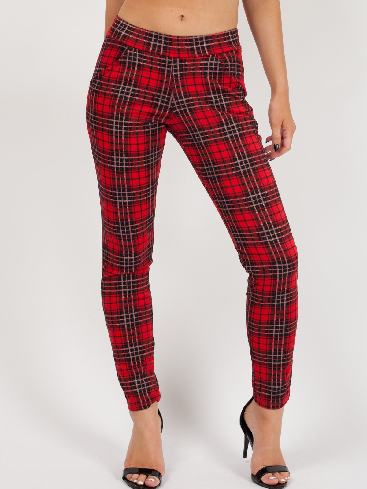Glitter Tartan Check Trousers