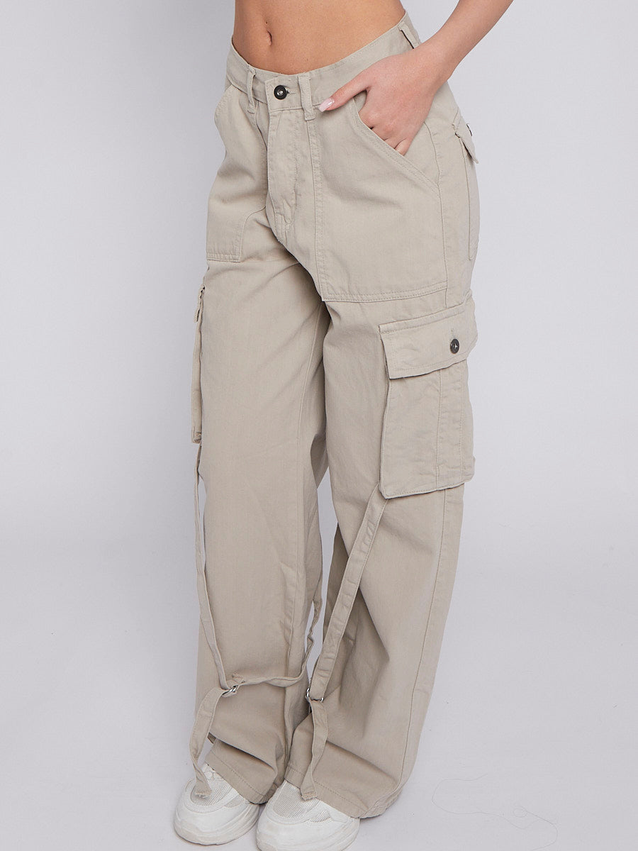 High Waist Wide Leg Cargo Jeans