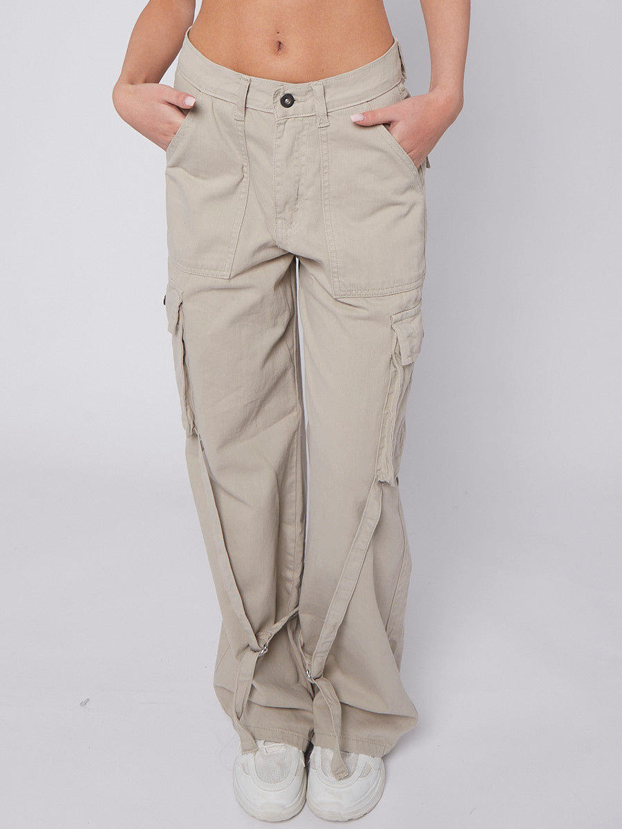 High Waist Wide Leg Cargo Jeans